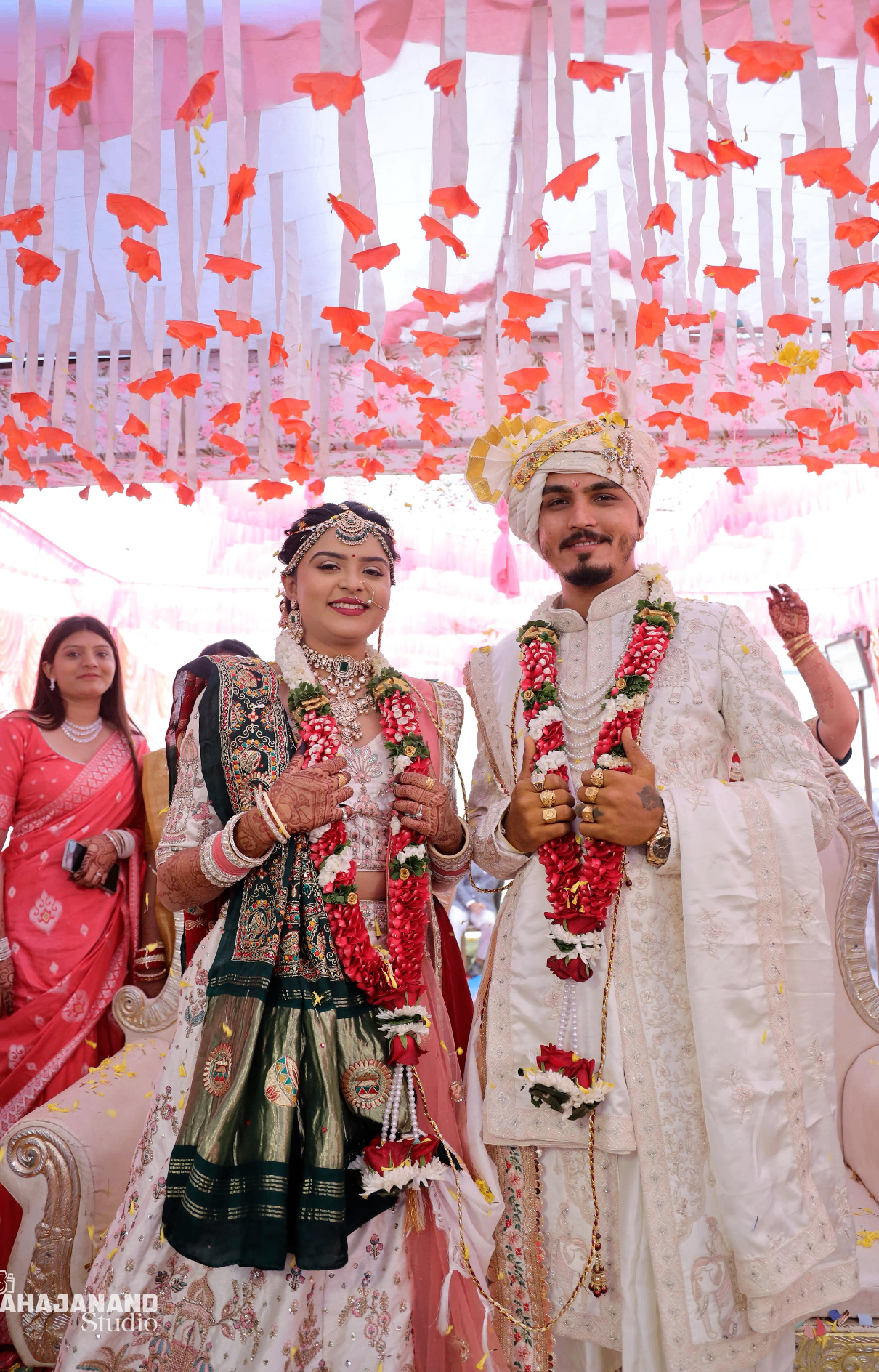 Indian wedding couple celebration